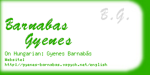 barnabas gyenes business card
